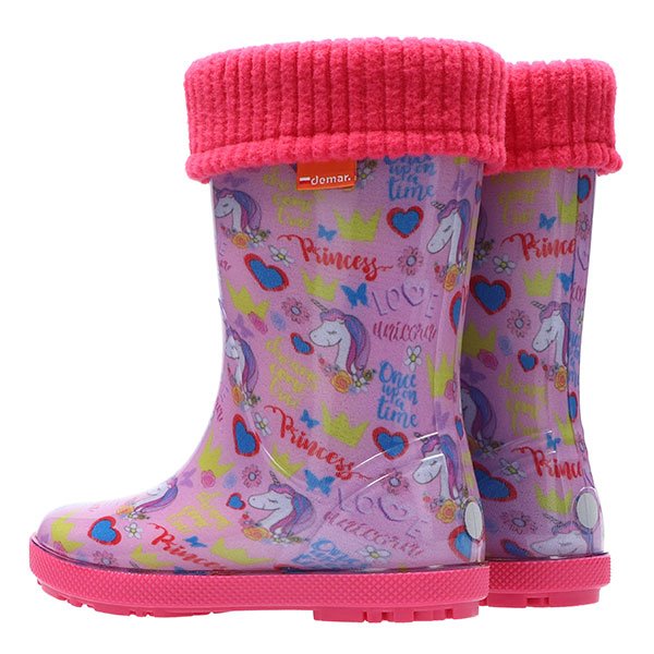 Dětské zateplené holínky Demar HAWAI LUX PRINT 0048 AL jednorožec